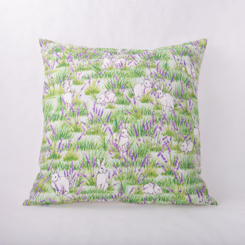Throw Pillow Cover- Bunny and Lavender