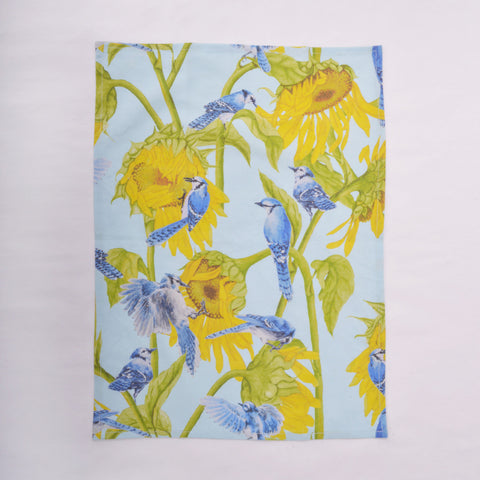 Tea Towel - Blue Jay and Sunflower