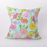 Throw Pillow Cover- Zinnia and Garden Insect